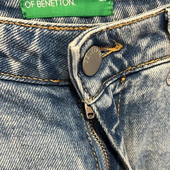 United Colors of Benetton Light Wash Distressed High Low Hem‎ Jeans Size 29 - Picture 7 of 15